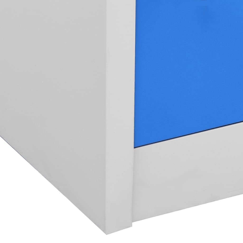 vidaXL világosszürke és kék acél zárható szekrény 90 x 45 x 92,5 cm