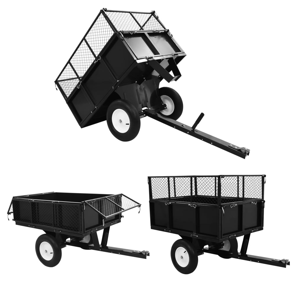 vidaXL 300 kg-os teherbírású billenős pótkocsi fűnyíróhoz