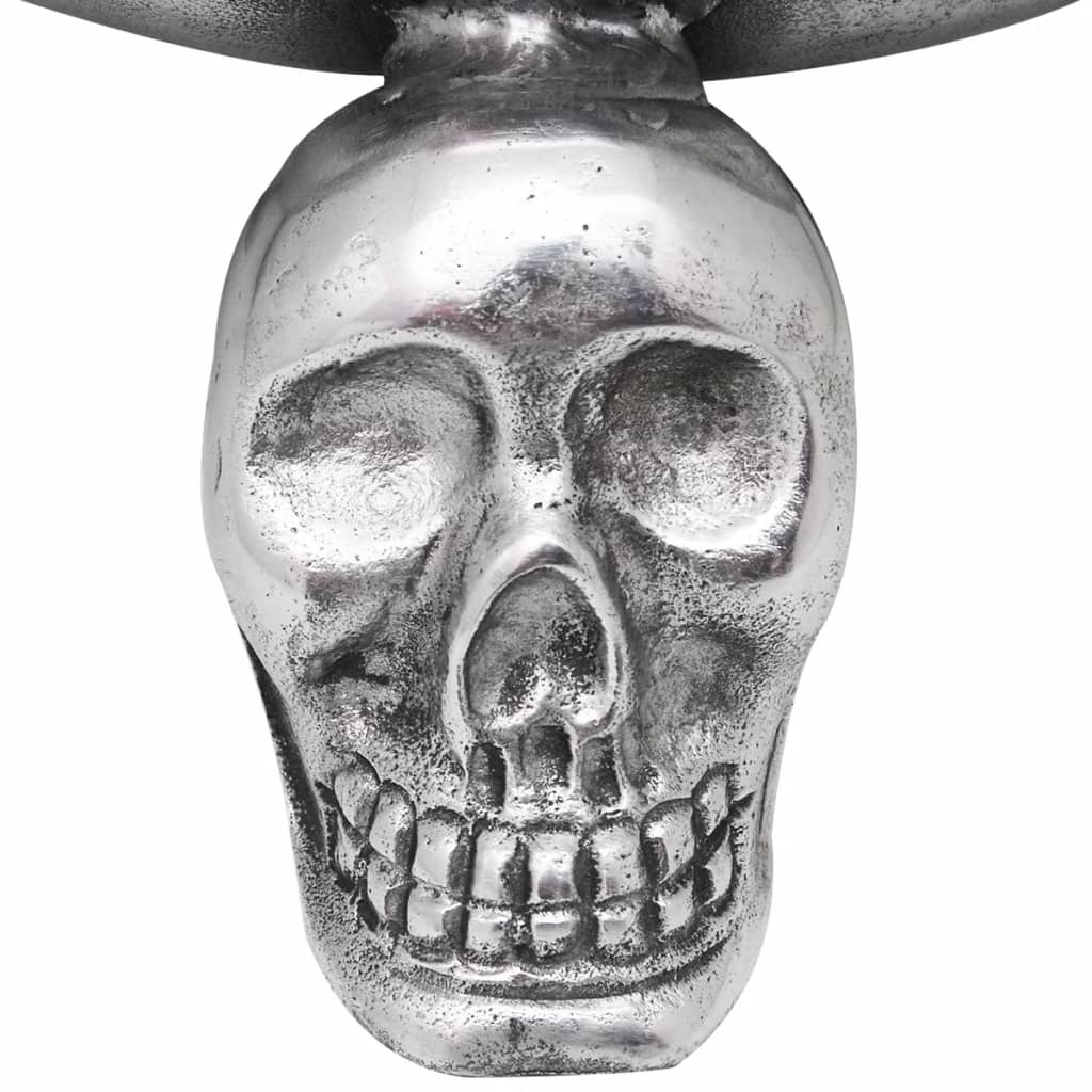 vidaXL gyümölcsös tál koponya alakú lábakkal alumínium ezüst