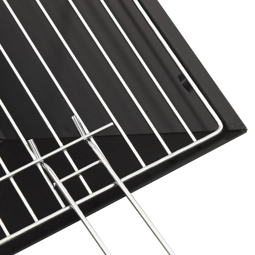 vidaXL 2 az 1-ben acél tűztál és grillező piszkavassal 46,5x46,5x37 cm