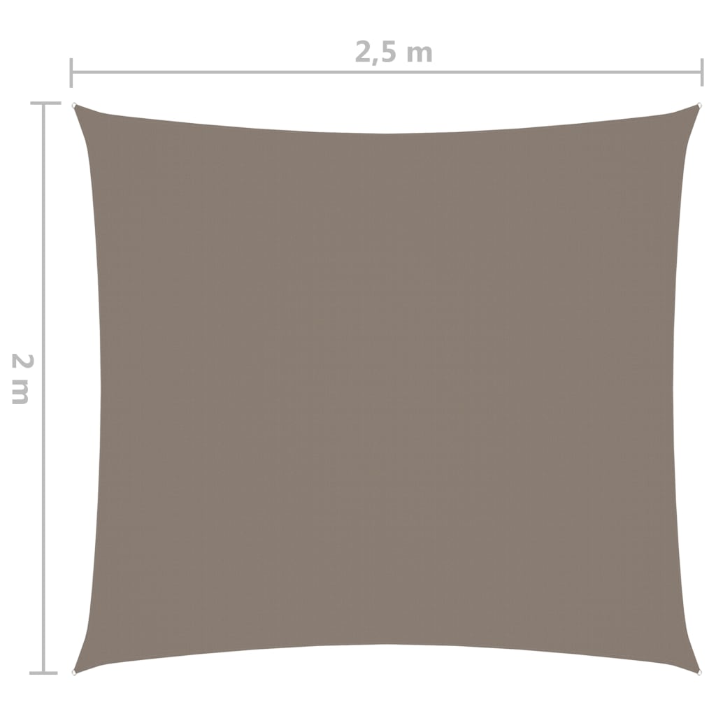 vidaXL tópszínű téglalap alakú oxford-szövet napvitorla 2 x 2,5 m