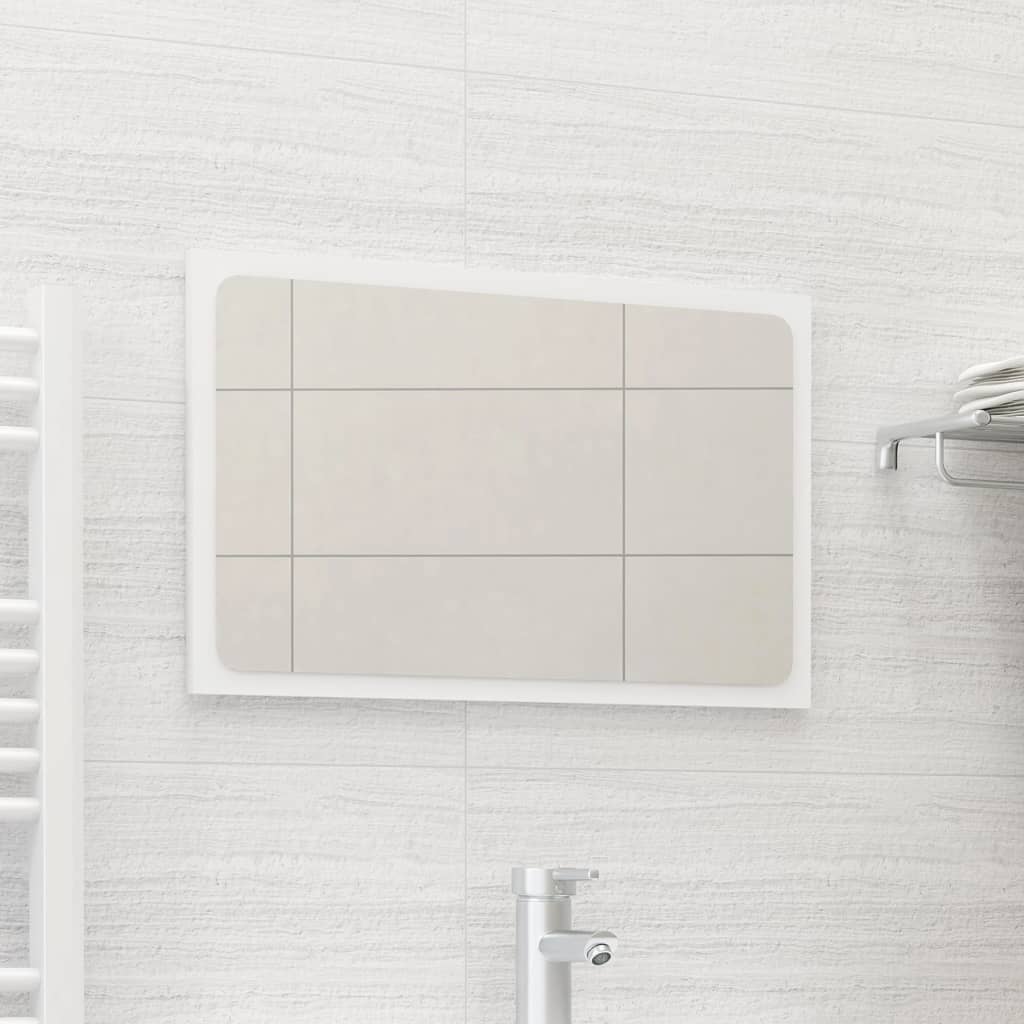vidaXL fehér forgácslap fürdőszobai tükör 60 x 1,5 x 37 cm