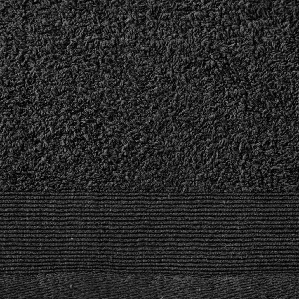 vidaXL 12 darabos fekete pamut törölközőszett 450 g/m²