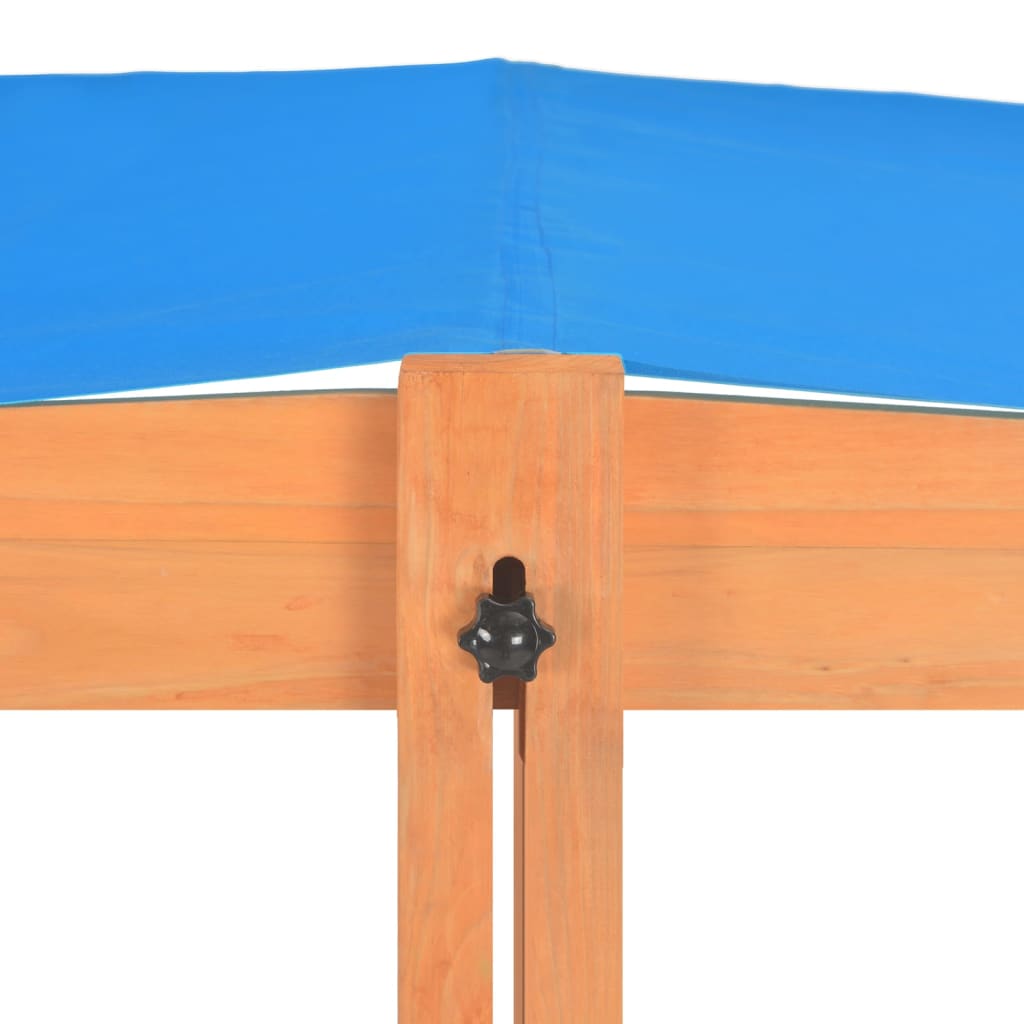 vidaXL fenyőfa homokozó állítható tetővel 115 x 115 x 115 cm