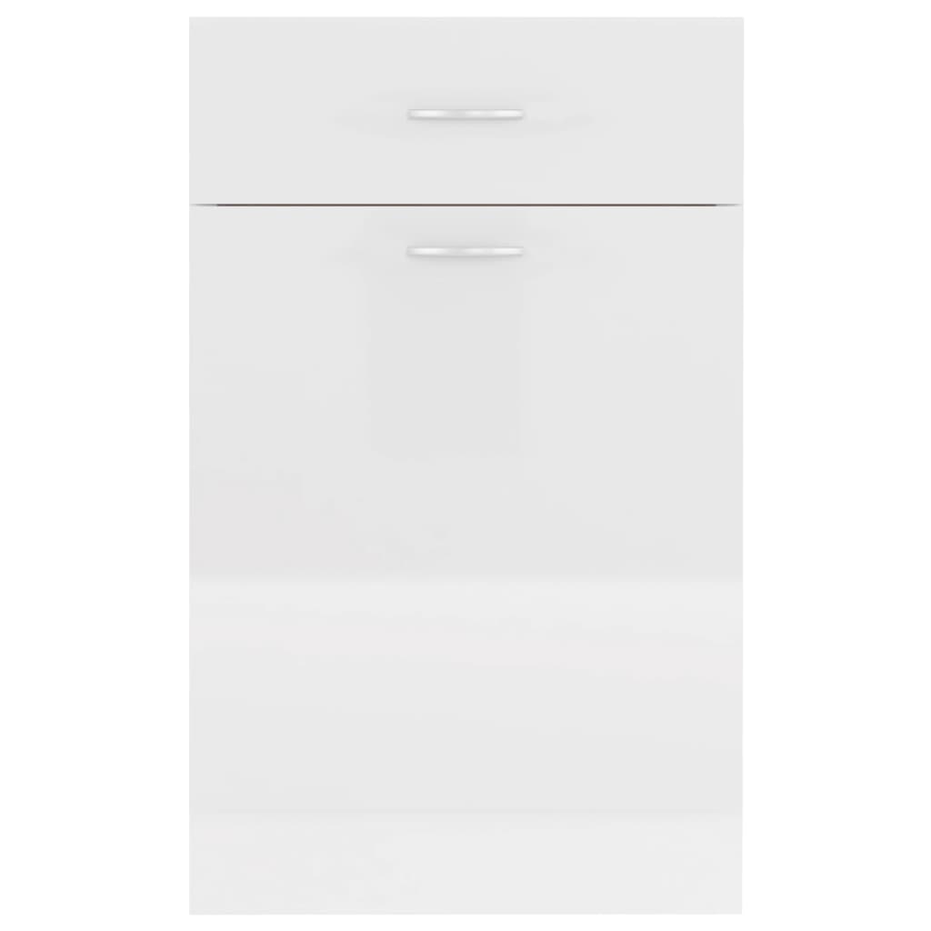 vidaXL magasfényű fehér forgácslap fiókos alsószekrény 50x46x81,5 cm