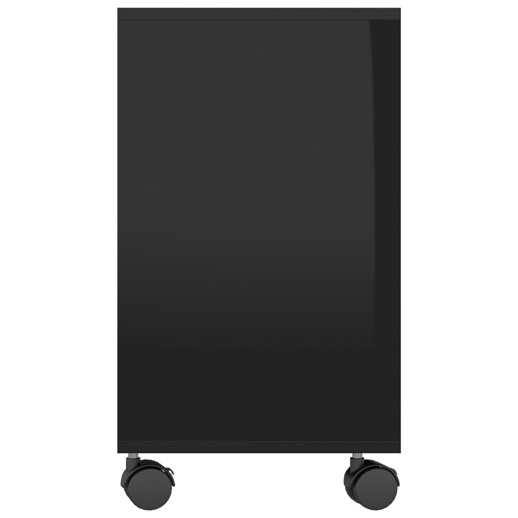 vidaXL magasfényű fekete forgácslap tálalóasztal 70 x 35 x 55 cm