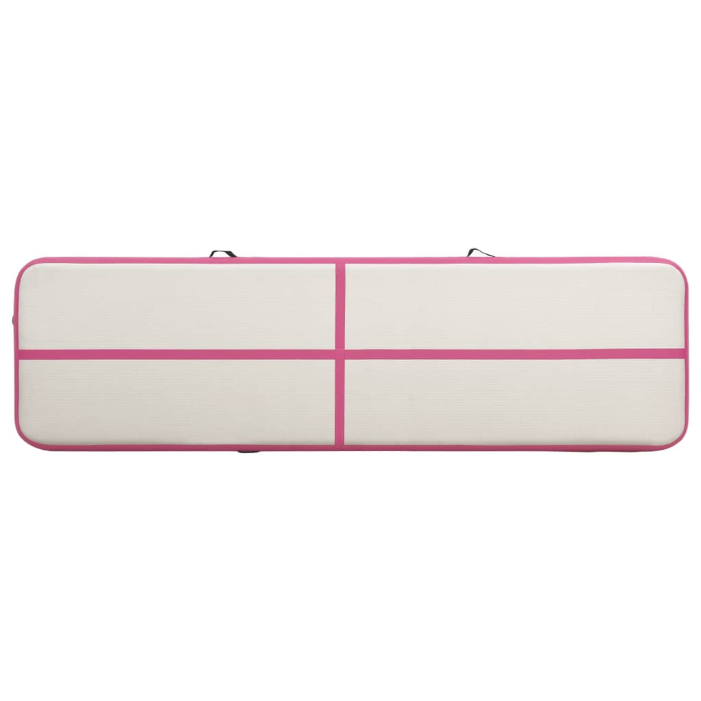 vidaXL rózsaszín PVC felfújható tornamatrac pumpával 600 x 100 x 15 cm