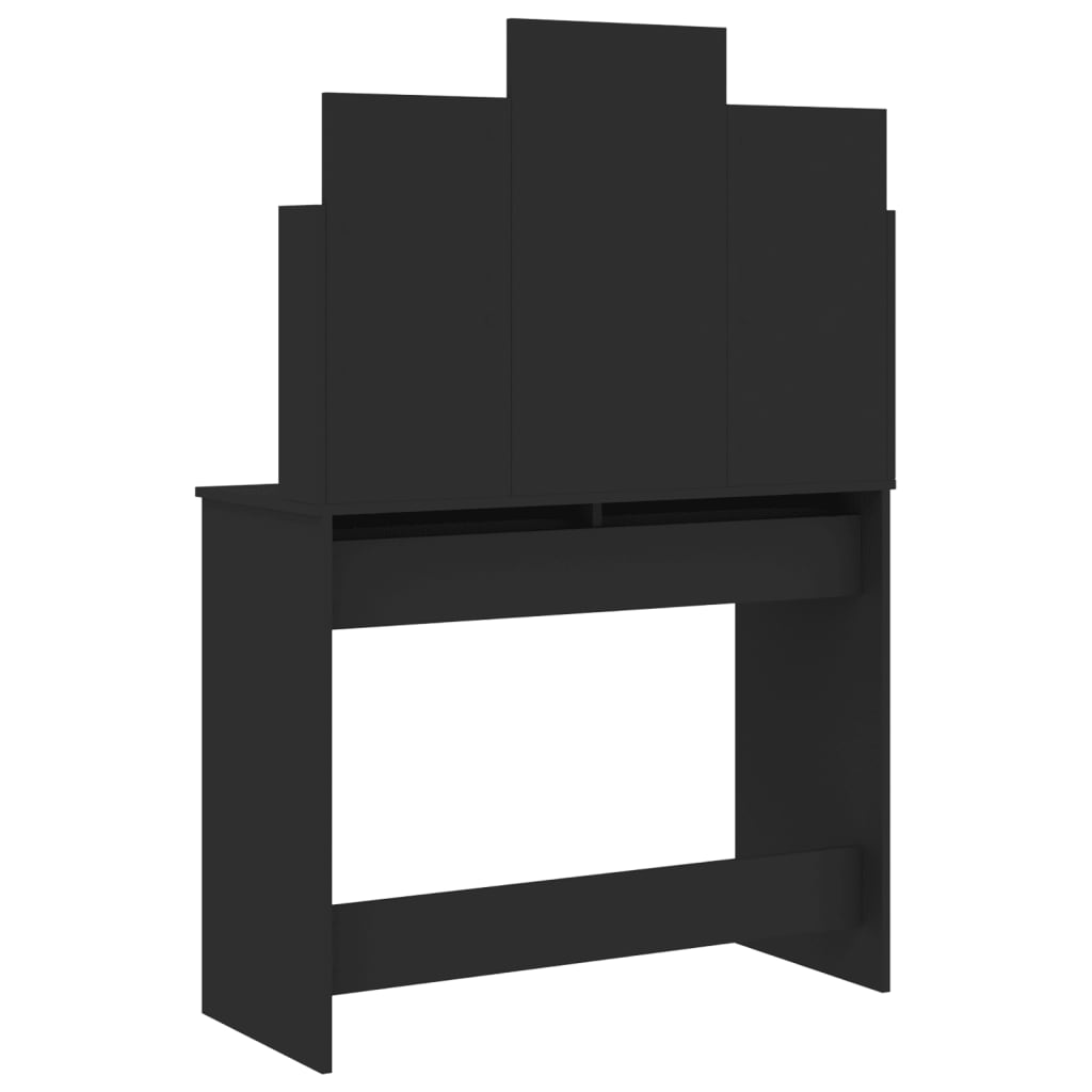 vidaXL fekete fésülködőasztal tükörrel 96x39x142 cm