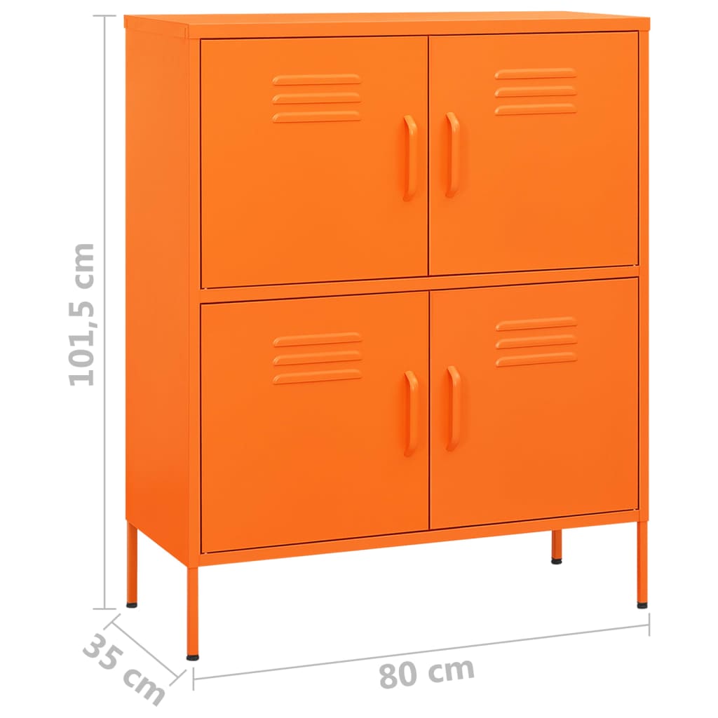 vidaXL narancssárga acél tárolószekrény 80 x 35 x 101,5 cm