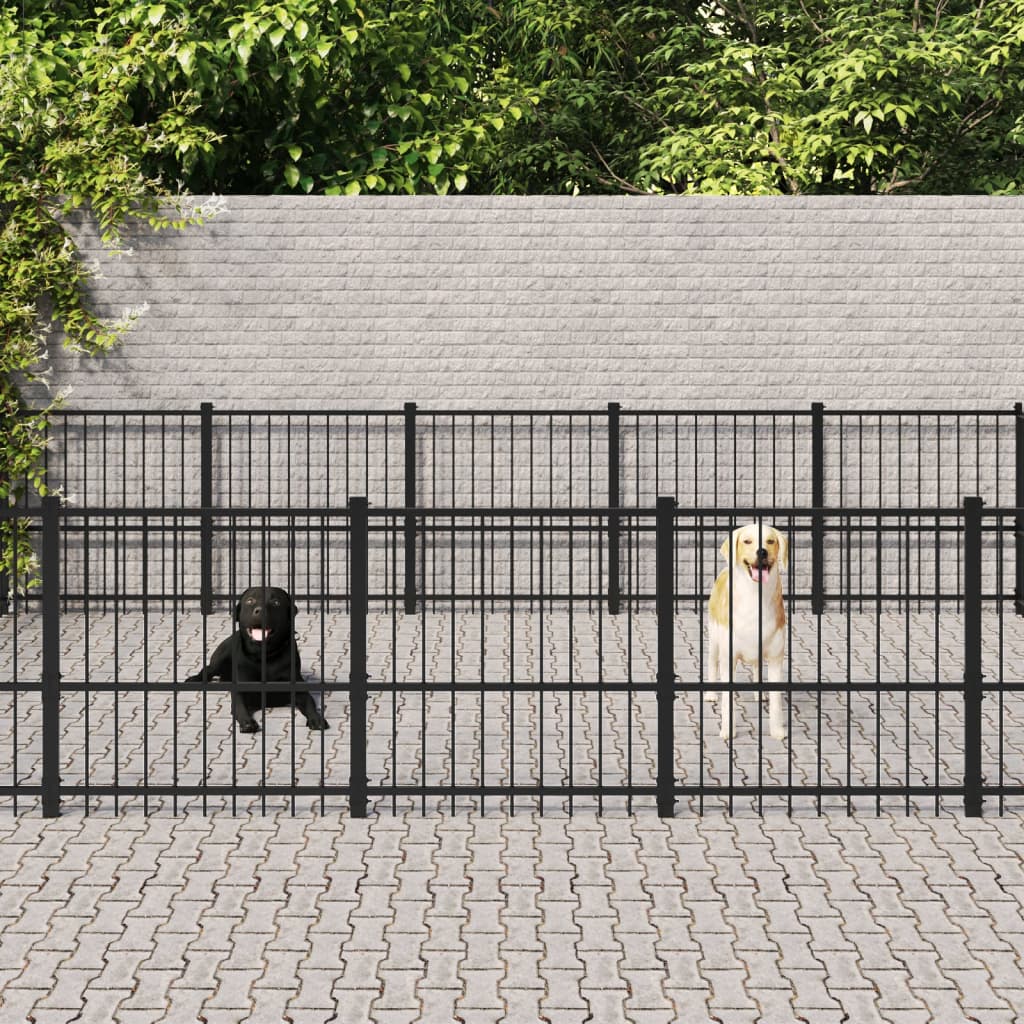 vidaXL acél kültéri kutyakennel 30,11 m²