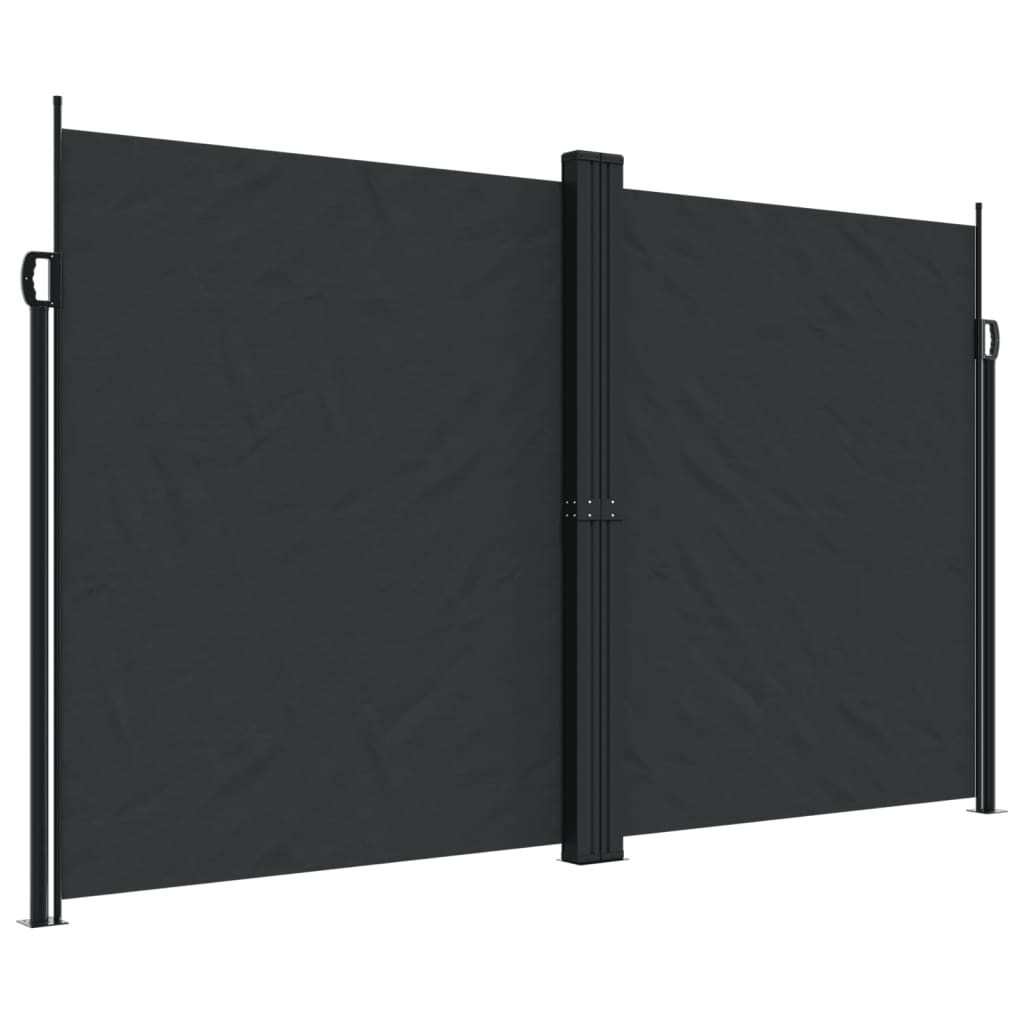 vidaXL fekete behúzható oldalsó napellenző 200 x 600 cm