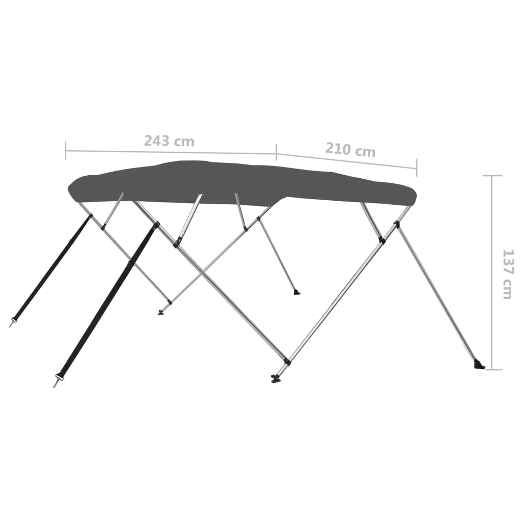 vidaXL antracitszürke négyágú bimini tető 243 x 210 x 137 cm