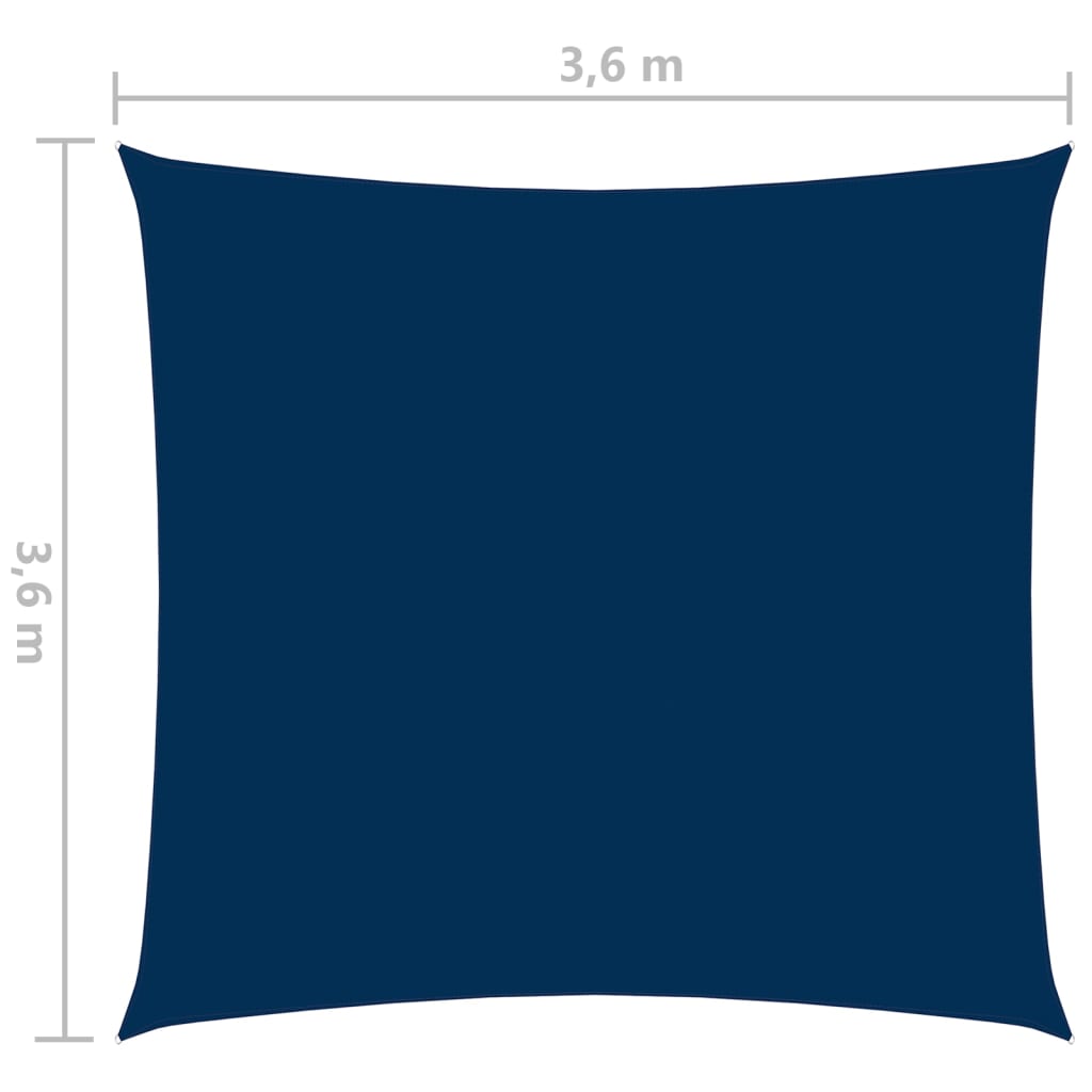 vidaXL kék négyzet alakú oxford-szövet napvitorla 3,6 x 3,6 m