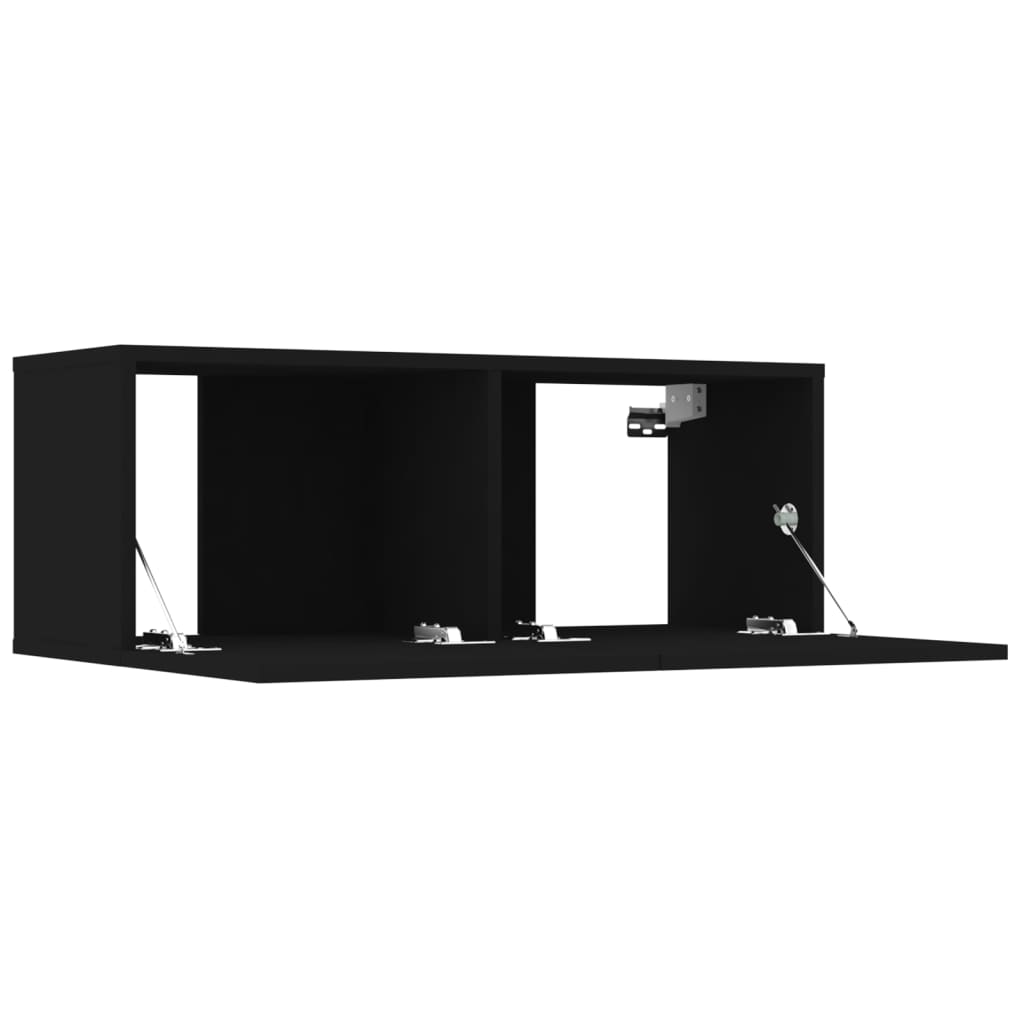 vidaXL 4 db fekete szerelt fa TV-szekrény 80 x 30 x 30 cm