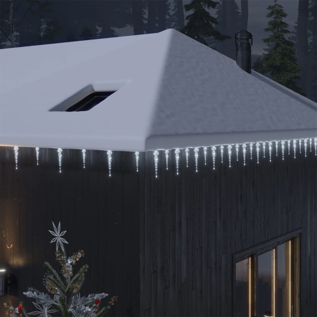 vidaXL 100 db akril hideg fehér karácsonyi jégcsaplámpa