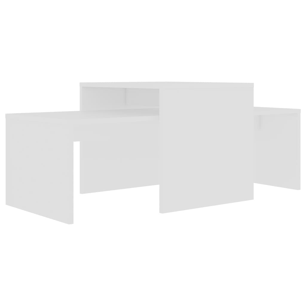 vidaXL fehér forgácslap dohányzóasztal szett 100 x 48 x 40 cm