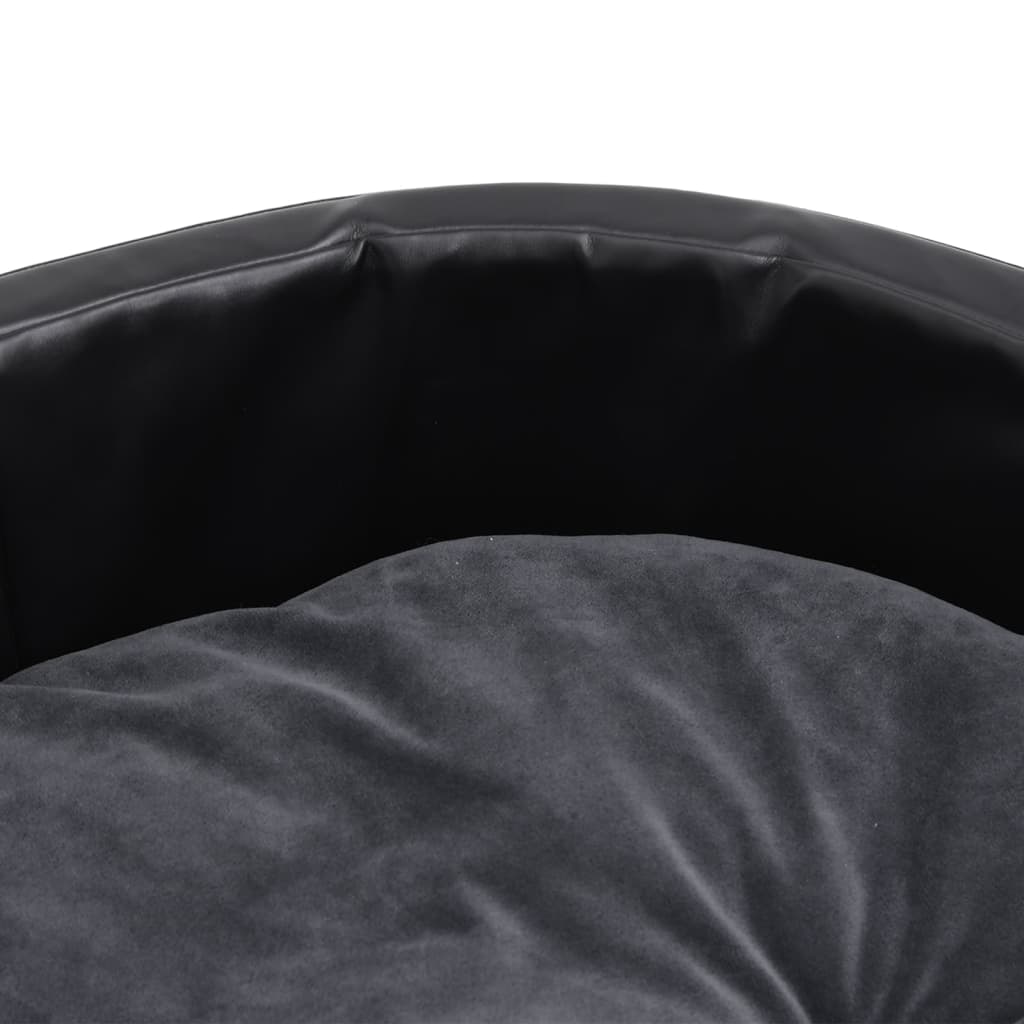 vidaXL fekete-sötétszürke plüss és műbőr kutyaágy 99 x 89 x 21 cm