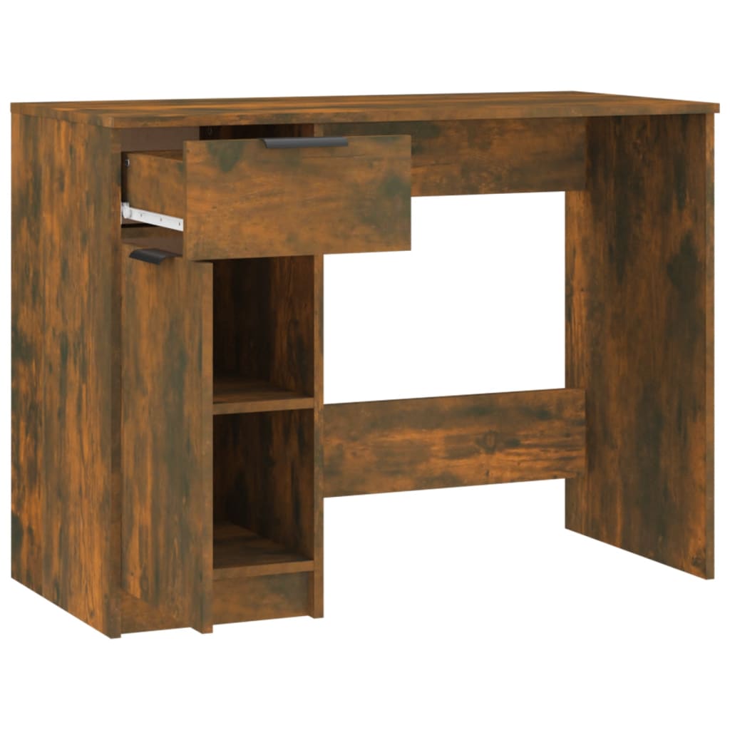 vidaXL füstös tölgyszínű szerelt fa íróasztal 100 x 50 x 75 cm