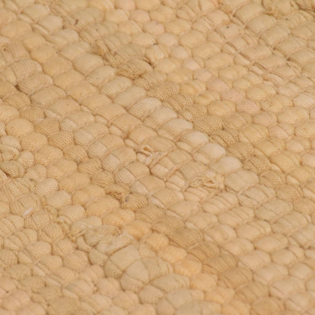 vidaXL bézs, kézzel szőtt pamut Chindi szőnyeg 200 x 290 cm