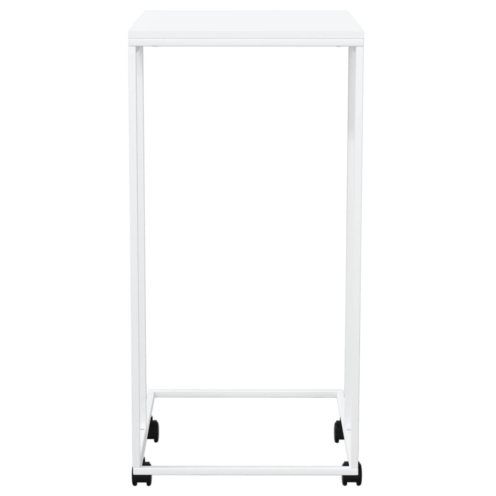 vidaXL fehér szerelt fa kisasztal kerekekkel 40 x 30 x 63,5 cm