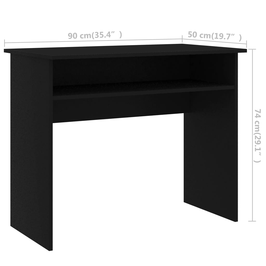 vidaXL fekete forgácslap íróasztal 90 x 50 x 74 cm