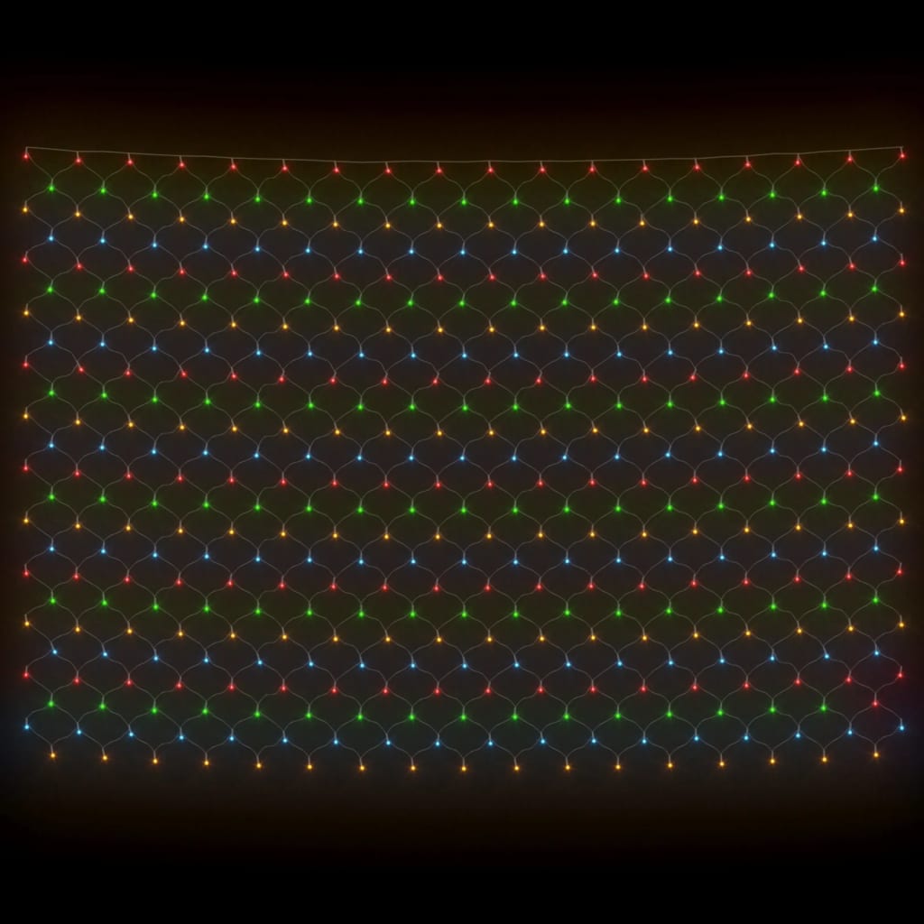 vidaXL színes kültéri hálós karácsonyi világítás 544 LED-del 4 x 4 m