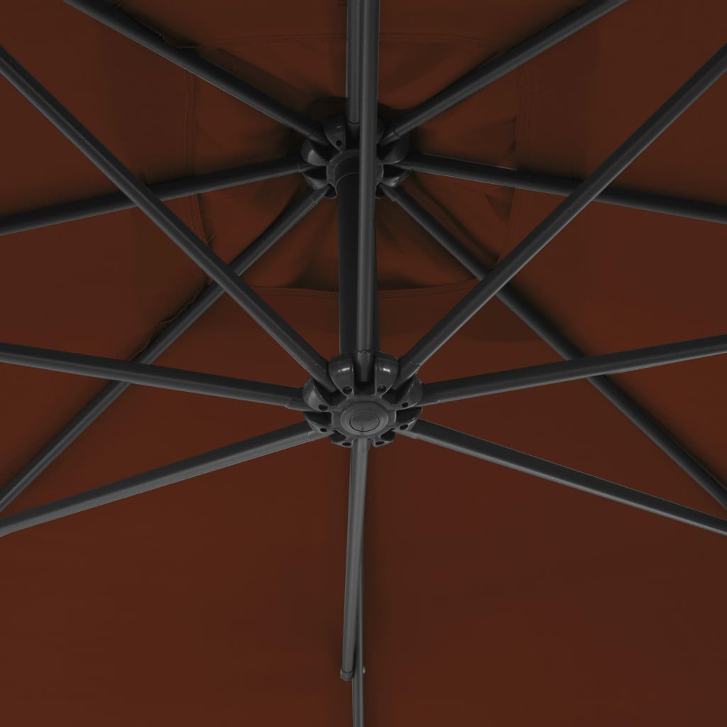 vidaXL terrakotta konzolos napernyő acélrúddal 250 x 250 cm