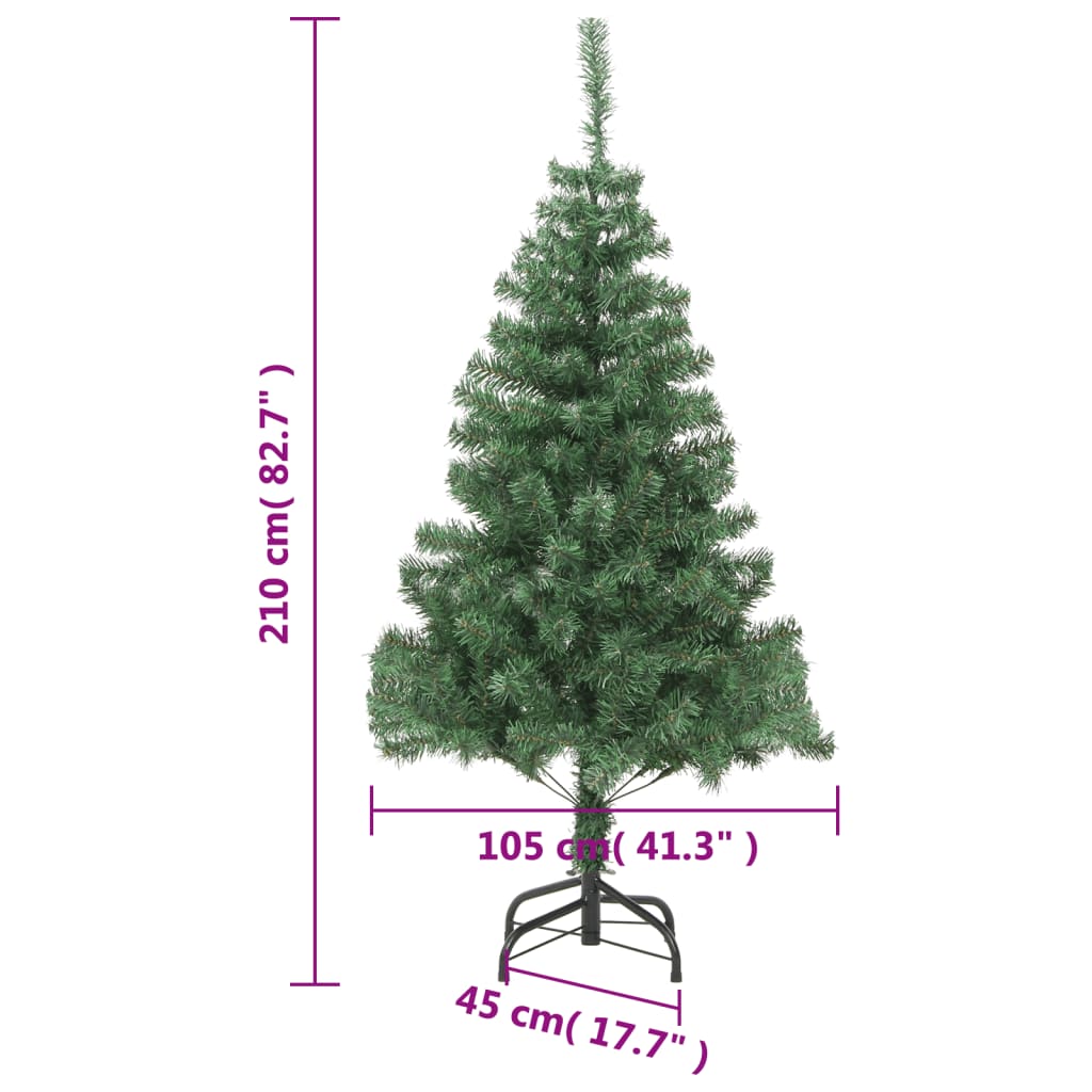 vidaXL 910 ágas műkarácsonyfa acél talppal 210 cm