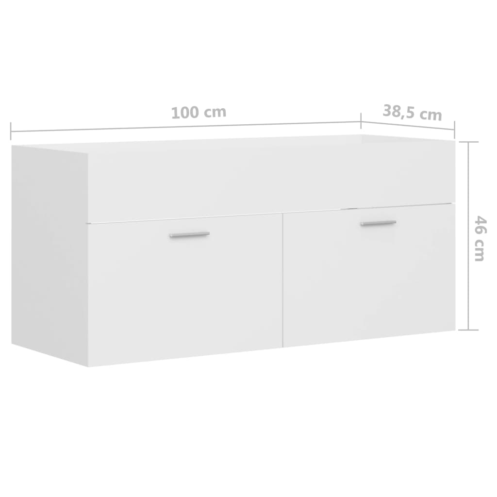 vidaXL fehér forgácslap mosdószekrény 100 x 38,5 x 46 cm