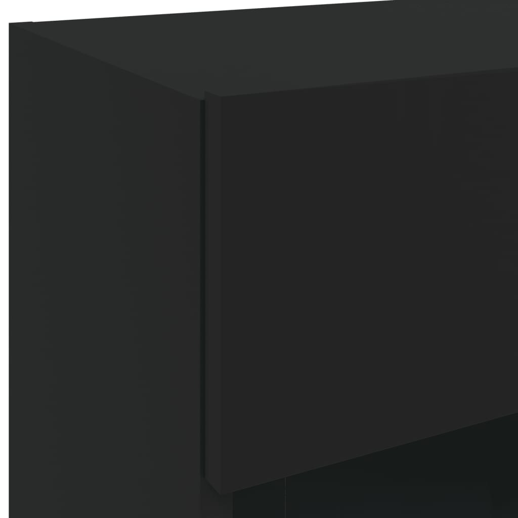 vidaXL 2 db fekete fali TV-szekrény LED-világítással 40x30x60,5 cm