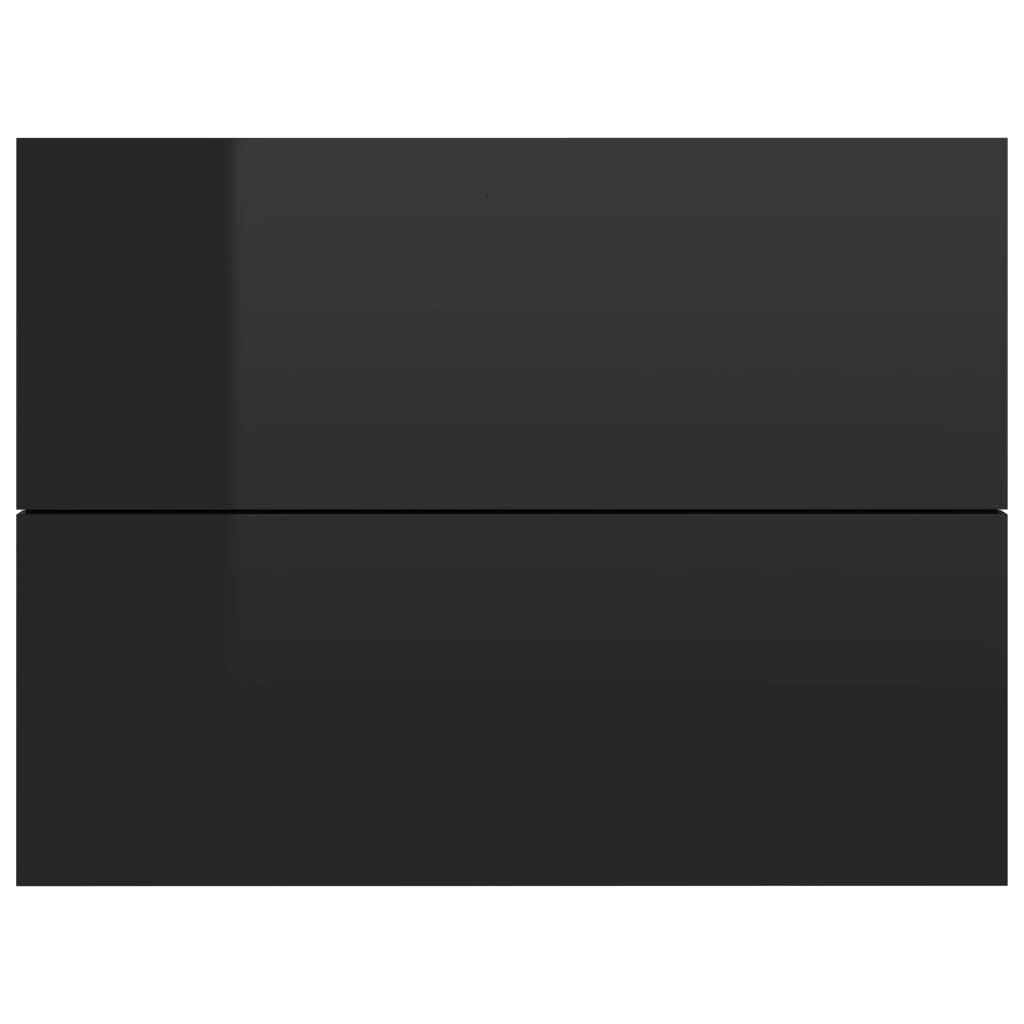 vidaXL magasfényű fekete forgácslap éjjeliszekrény 40 x 30 x 30 cm
