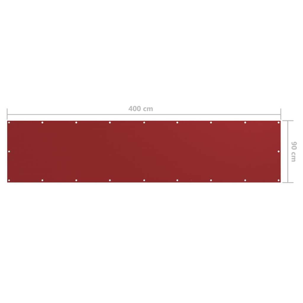 vidaXL piros oxford-szövet erkélyparaván 90 x 400 cm