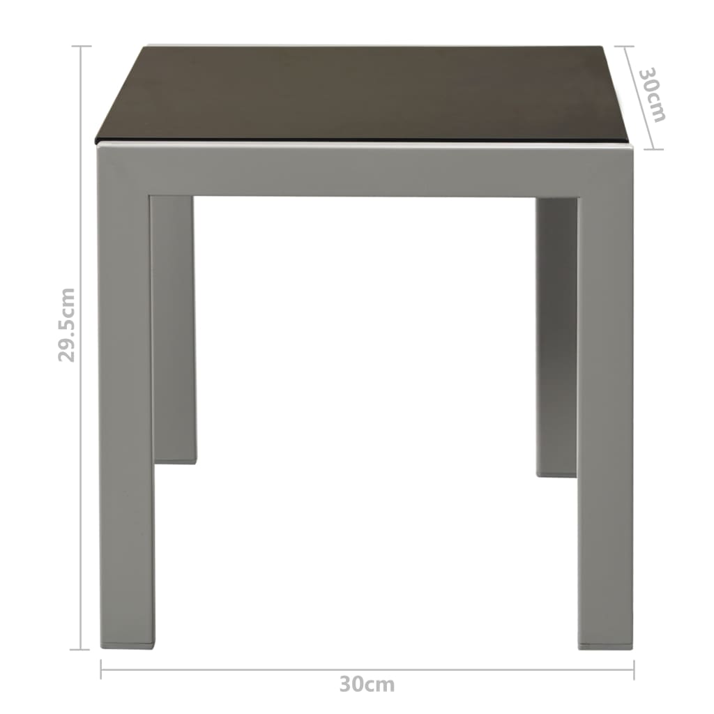 vidaXL 2 db fekete acél és textilén napozóágy asztallal