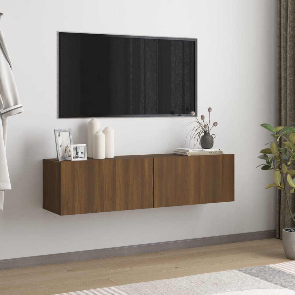 vidaXL barna tölgyszínű szerelt fa fali TV-szekrény 120 x 30 x 30 cm