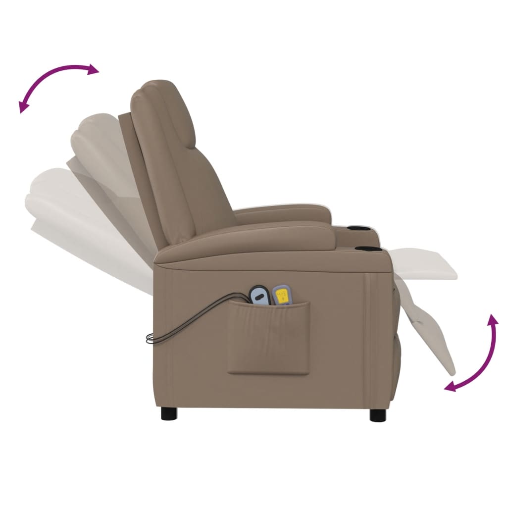 vidaXL cappuccino műbőr felállást segítő fotel