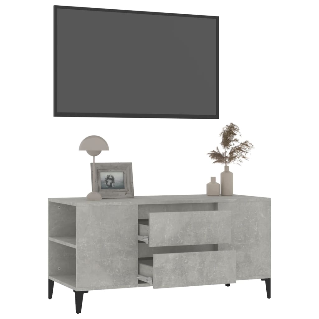 vidaXL betonszürke szerelt fa TV-szekrény 102 x 44,5 x 50 cm