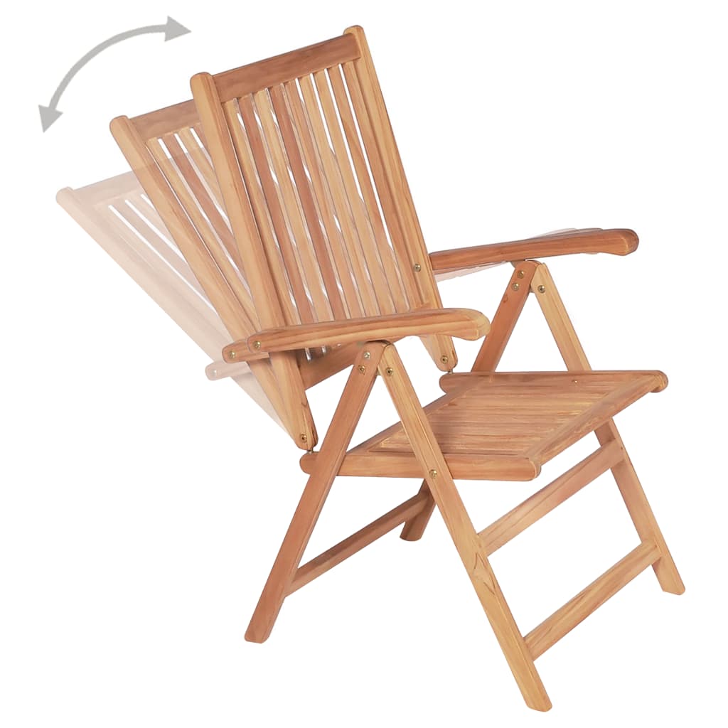 vidaXL 6 db dönthető tömör tíkfa kerti szék