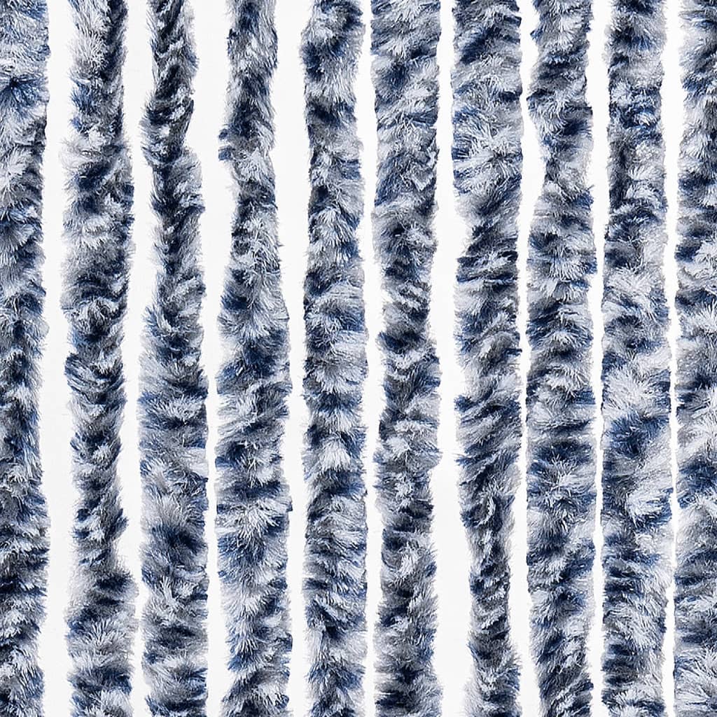 vidaXL kék és fehér zsenília rovarfüggöny 56 x 200 cm
