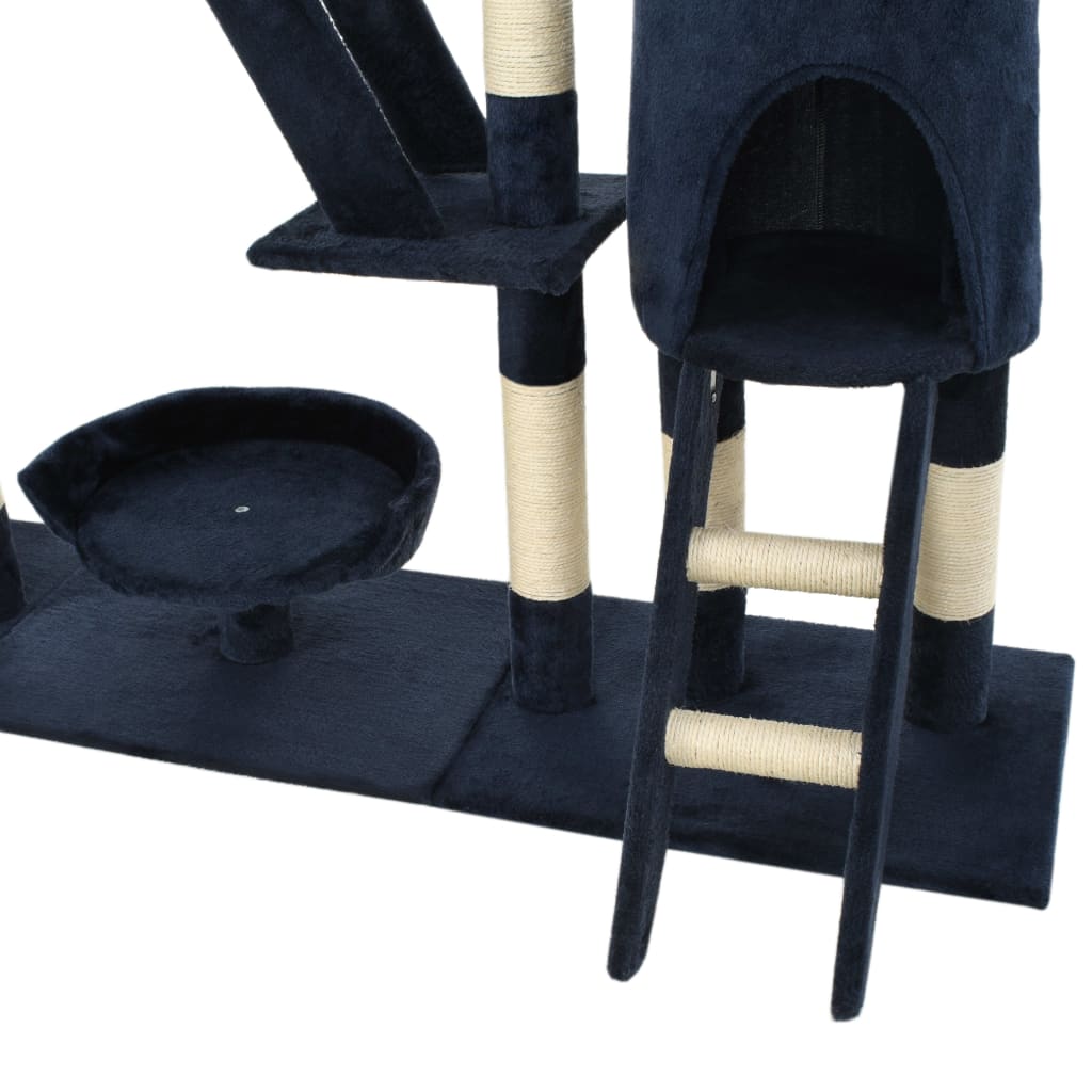 vidaXL kék macskabútor szizál kaparófákkal 230-250 cm