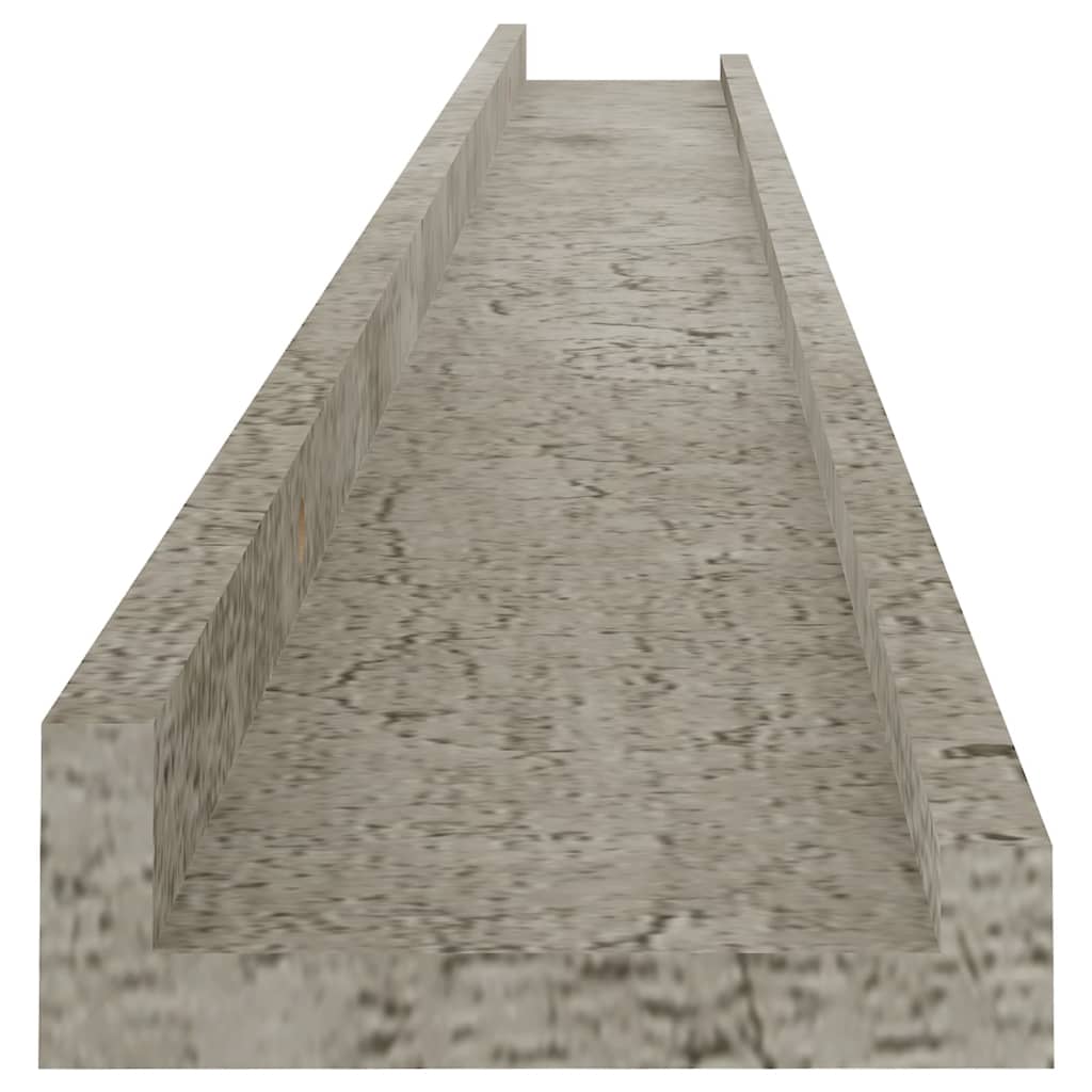 vidaXL 4 db betonszürke fali polc 100 x 9 x 3 cm