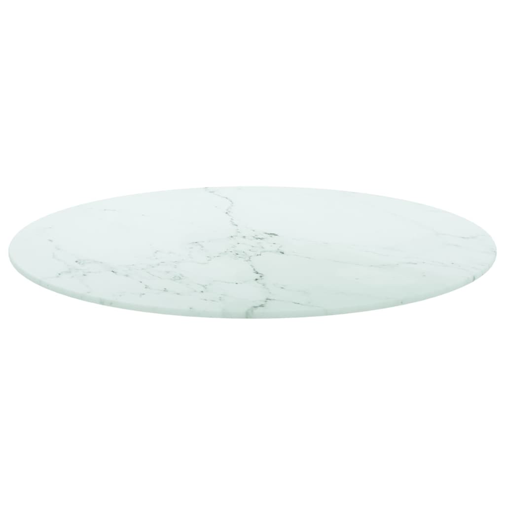 vidaXL fehér edzett üveg asztallap márványdizájnnal Ø60 x 0,8 cm