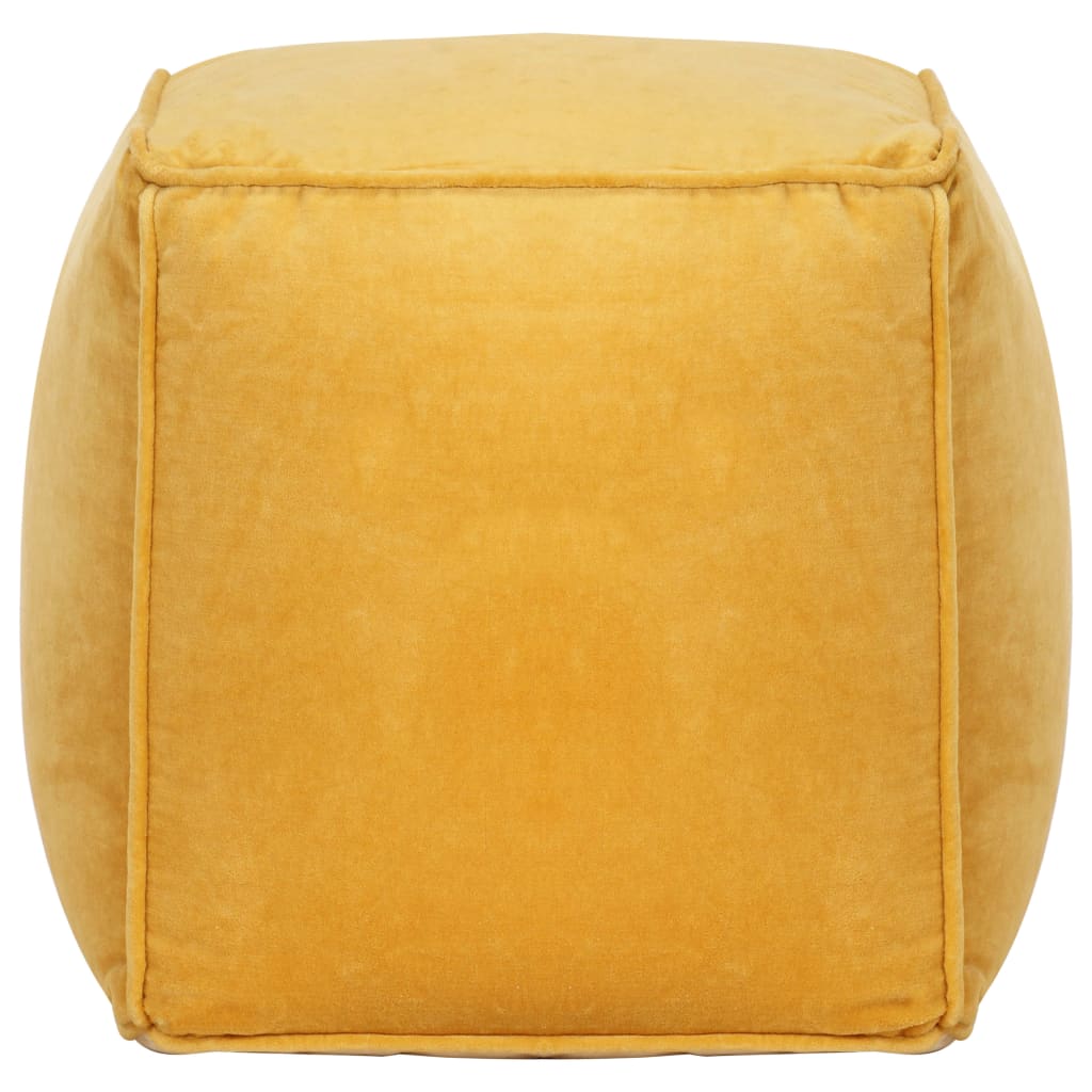 vidaXL sárga pamutbársony puff 40 x 40 x 40 cm