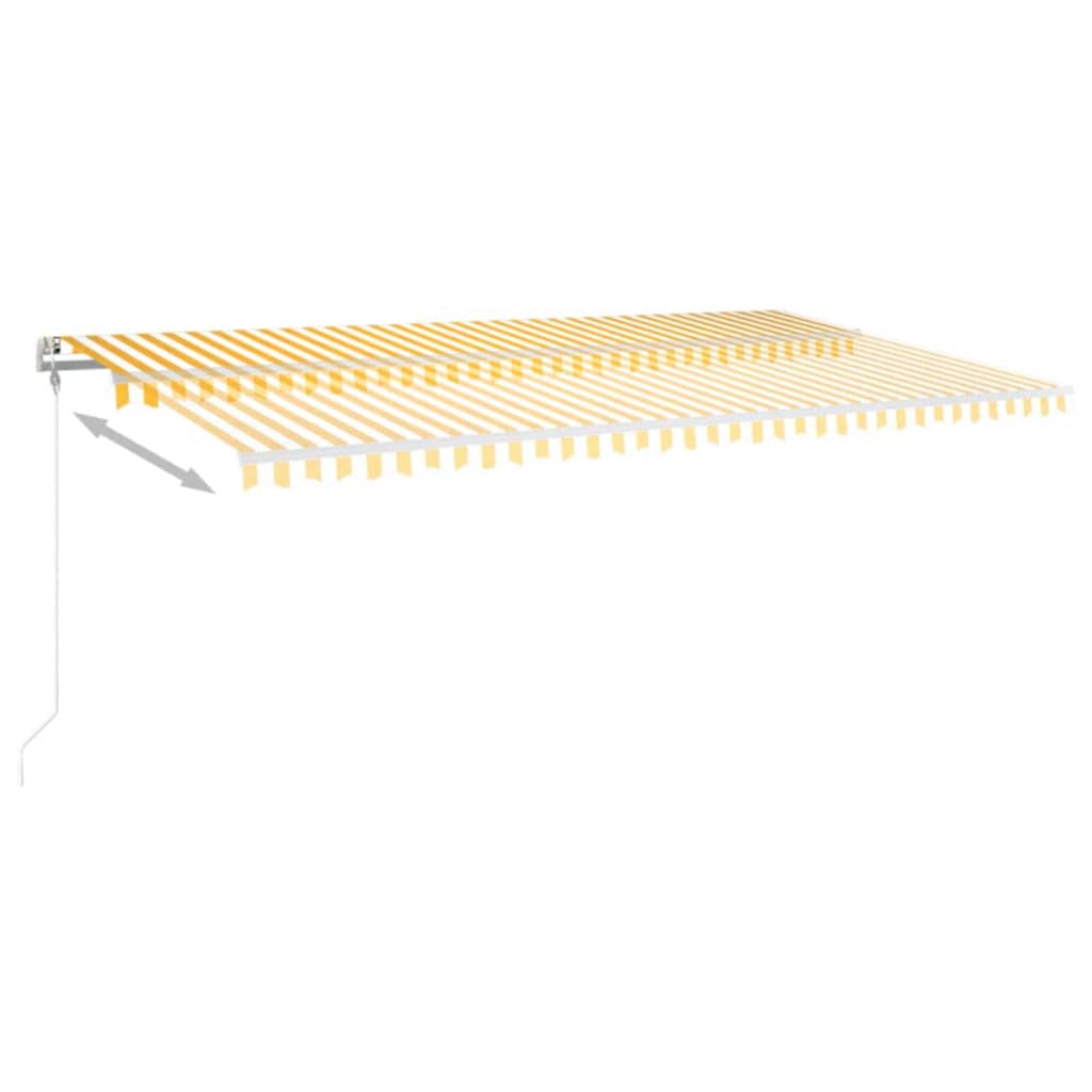 vidaXL sárga-fehér szélérzékelős és LED-es napellenző 600x300 cm