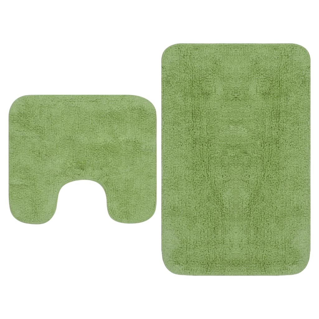 vidaXL 2 részes zöld szövet fürdőszobaszőnyeg-garnitúra