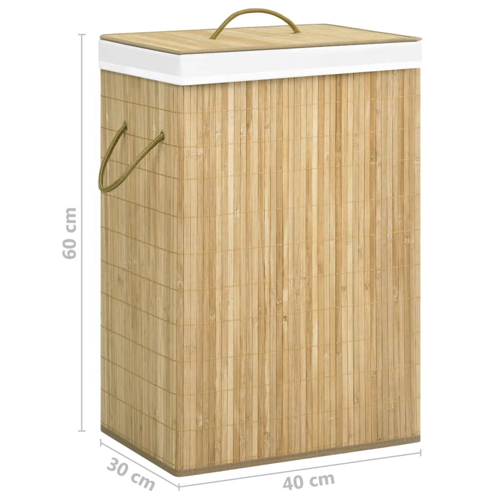 vidaXL bambusz szennyestartó kosár 2 résszel 72 L