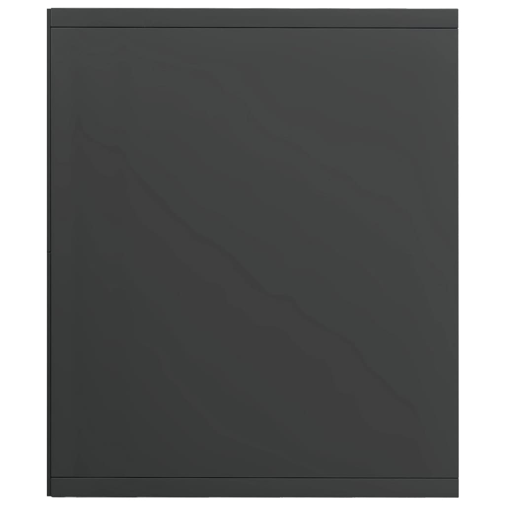 vidaXL magasfényű szürke forgácslap könyv-/TV-szekrény 36x30x114 cm