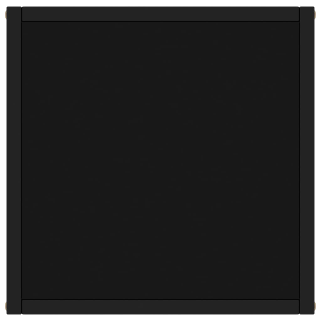 vidaXL fekete dohányzóasztal fekete üveggel 40 x 40 x 50 cm