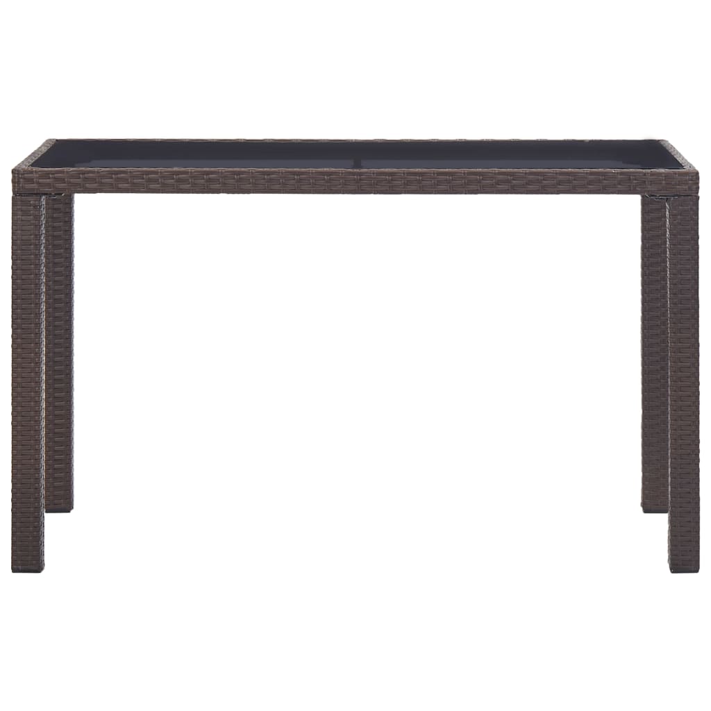 vidaXL barna polyrattan kerti asztal 123 x 60 x 74 cm