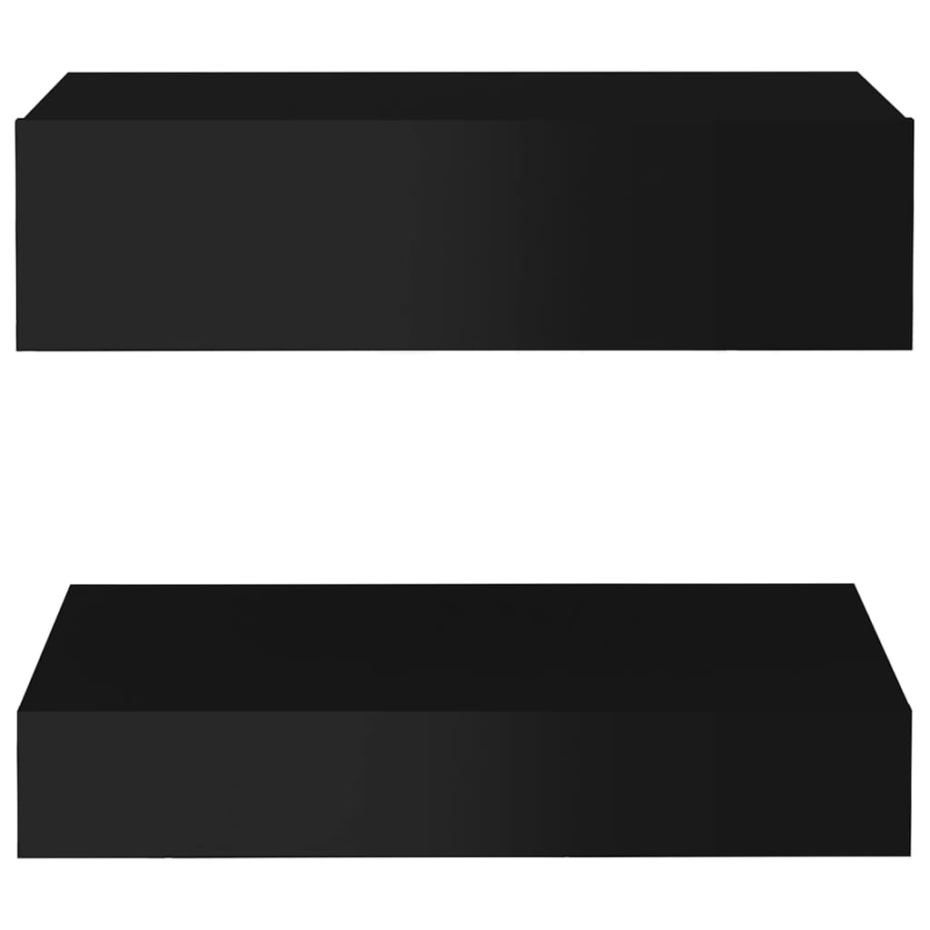 vidaXL magasfényű fekete forgácslap éjjeliszekrény 60 x 35 cm