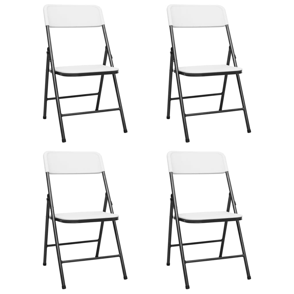 vidaXL 4 db fehér HDPE összecsukható kerti szék